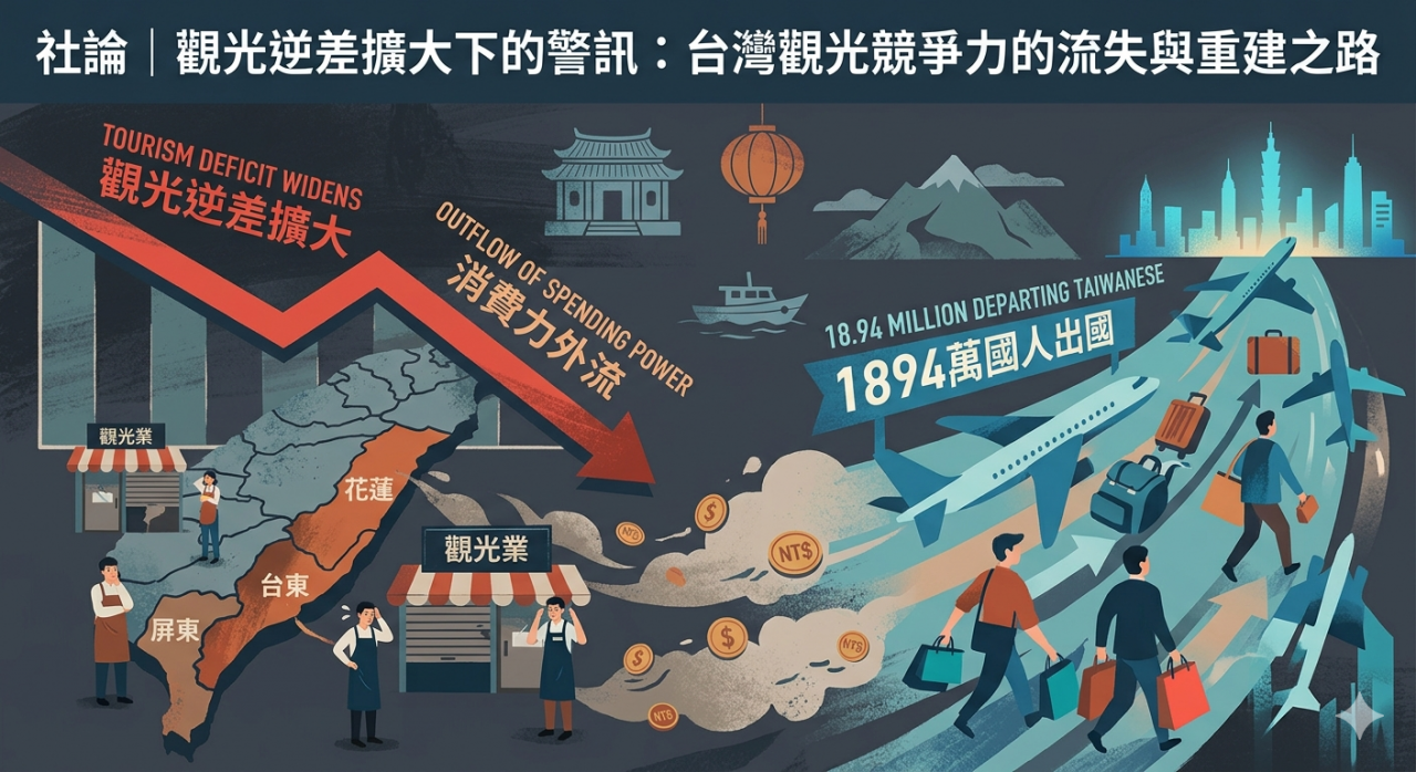 社論｜觀光逆差擴大的警訊：台灣觀光競爭力的流失與重建之路缩略图