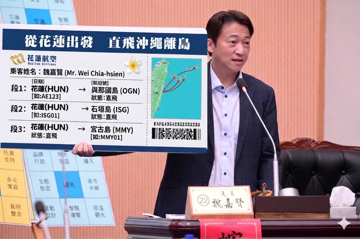 華信擬停飛花蓮航線　魏嘉賢：應啟動民航轉型、發展對日直飛缩略图