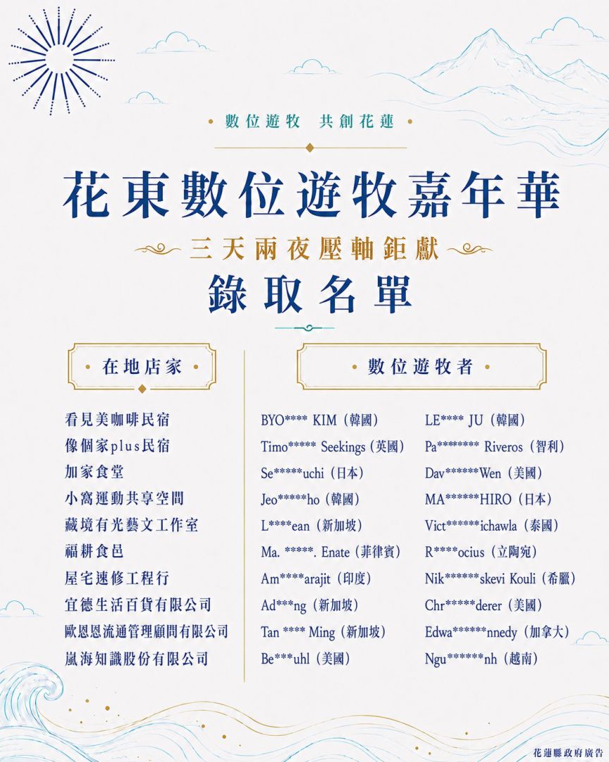 花東數位遊牧嘉年華    國際數位遊牧者在地體驗交流缩略图