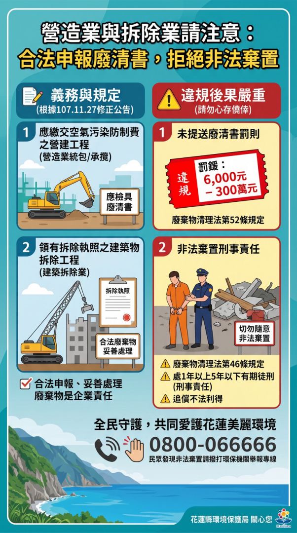 強化營建廢棄物管制     環保局：開工前提送廢清書缩略图